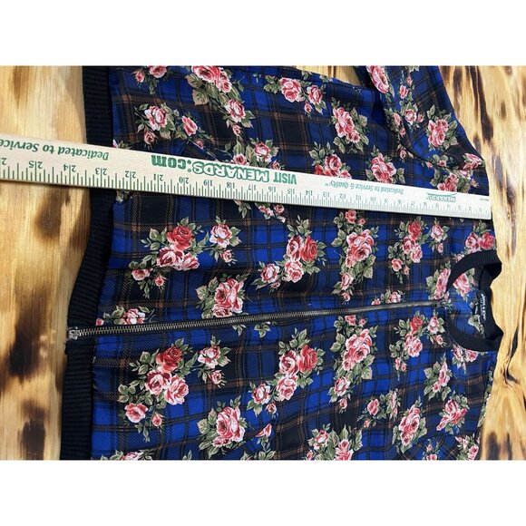 About‎ A Girl Jacket Women Size XL Floral Full Zip Navy Floral Cottagecore Boho - Picture 6 of 15